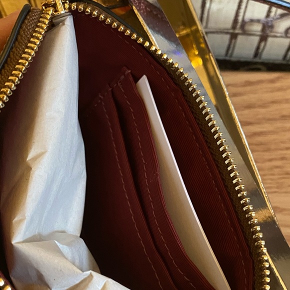 Coach Signature Khaki Wine Leather Wristlet Charms - Picture 7 of 8